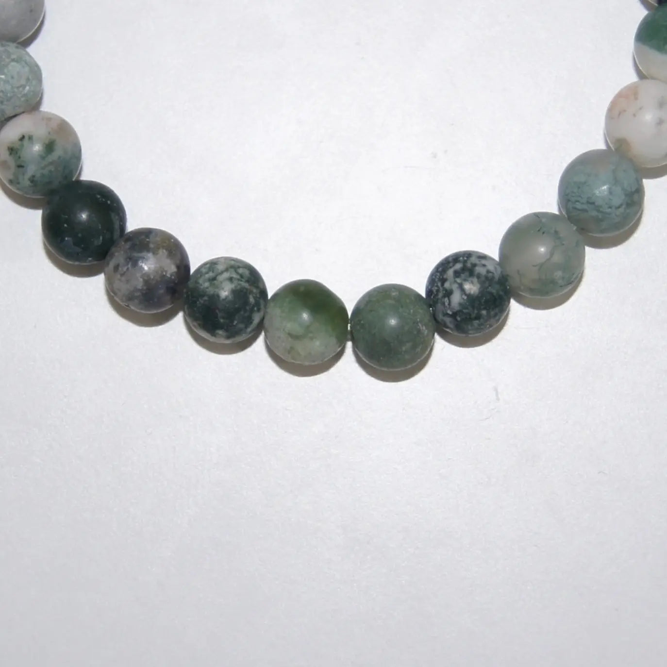 LEÑA Kunsthandwerk Armband aus 6 mm Baumachat-Perlen auf Elastik-Faden, Größen 13–20 cm, Made in Austria