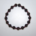 LEÑA Kunsthandwerk Granat-Perlen Armband, 8 mm und 4 mm Perlen, Elastik-Faden, Größen 13–20 cm, Made in Austria