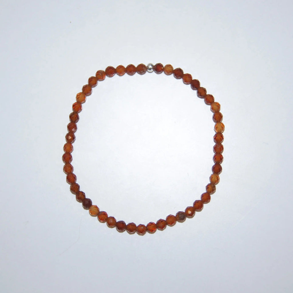 Granat-Perlenarmband von LEÑA Kunsthandwerk, 4 mm Perlen, Elastikfaden, 13–20 cm, hergestellt in Österreich