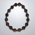 LEÑA Kunsthandwerk Rauchquarz-Perlenarmband, 8 mm und 4 mm Perlen, 13–20 cm, Made in Austria