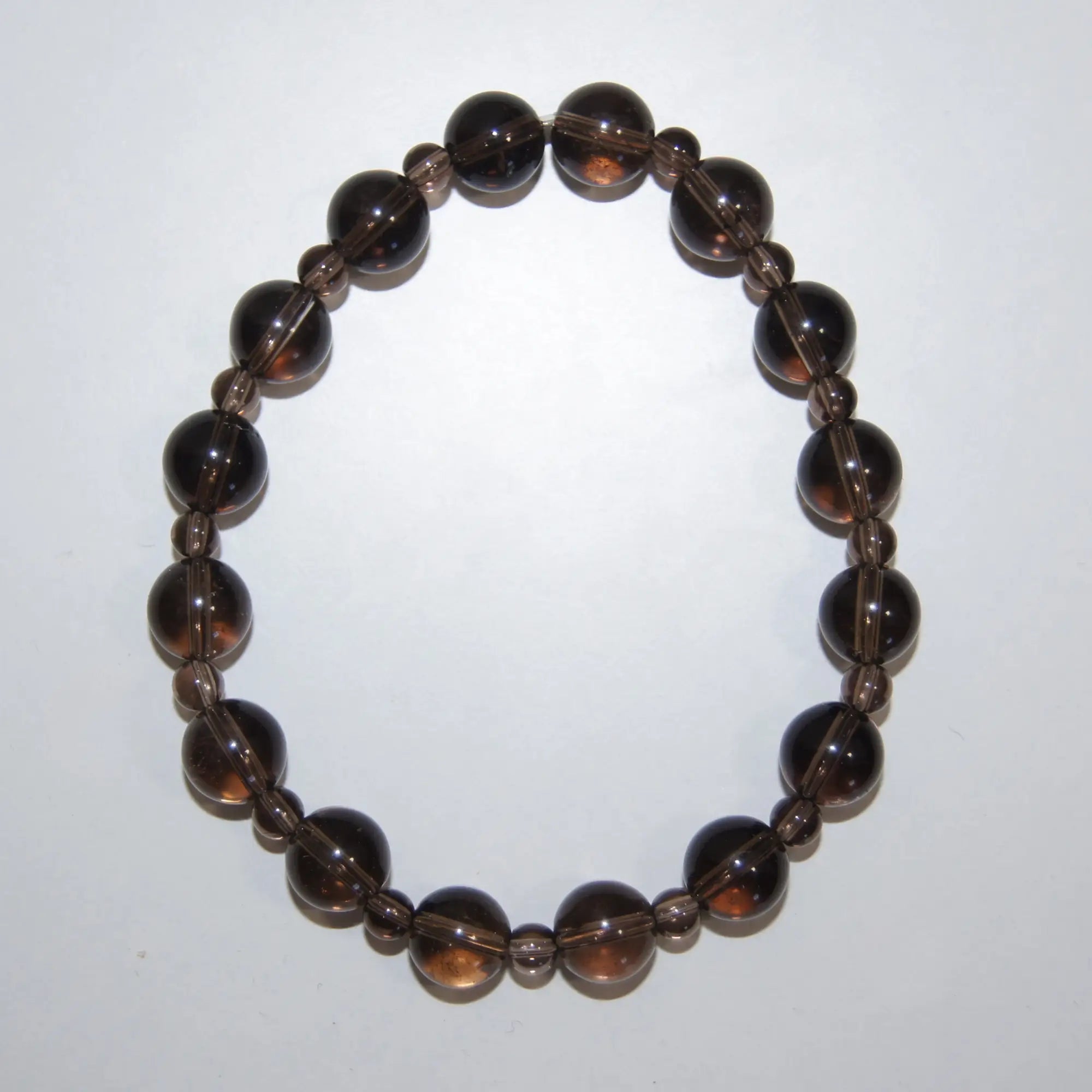 LEÑA Kunsthandwerk Rauchquarz-Perlenarmband, 8 mm und 4 mm Perlen, 13–20 cm, Made in Austria