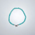 LEÑA Kunsthandwerk Amazonit-Armband mit 4mm Coins, Silber 925 Schmetterling-Charm, 13-20 cm, Made in Austria