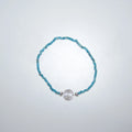 LEÑA Kunsthandwerk Apatit-Perlenarmband mit Silber (925) Strahlen-Charm, 13–20 cm, Made in Austria