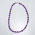 Amethyst-Perlenkette von LEÑA Kunsthandwerk mit 8 mm und 4 mm Perlen und 925er Silberverschluss, Made in Austria