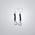 LEÑA Kunsthandwerk Ohrringe mit Onyx-Perlen und Hufeisen-Charm aus 925er Silber, Made in Austria